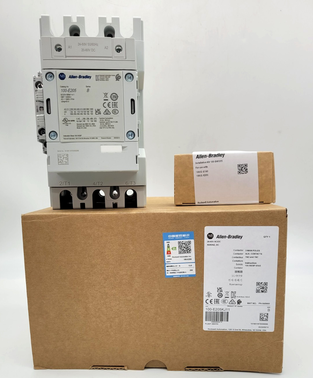 NEW Allen-Bradley 100-E205 100-E205kj11 Bulletin Contactor 205 Amp 3-Pole 110kW