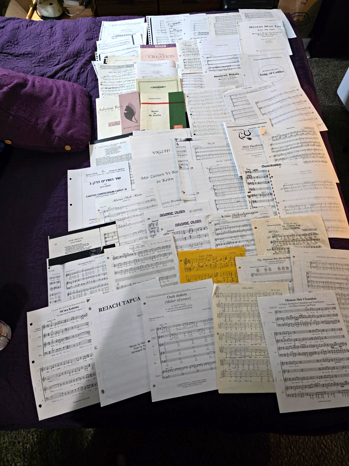 collection of printed choral sheet music and Jewish liturgical Choral Music collection of printed choral sheet music and Jewish liturgical Choral Music