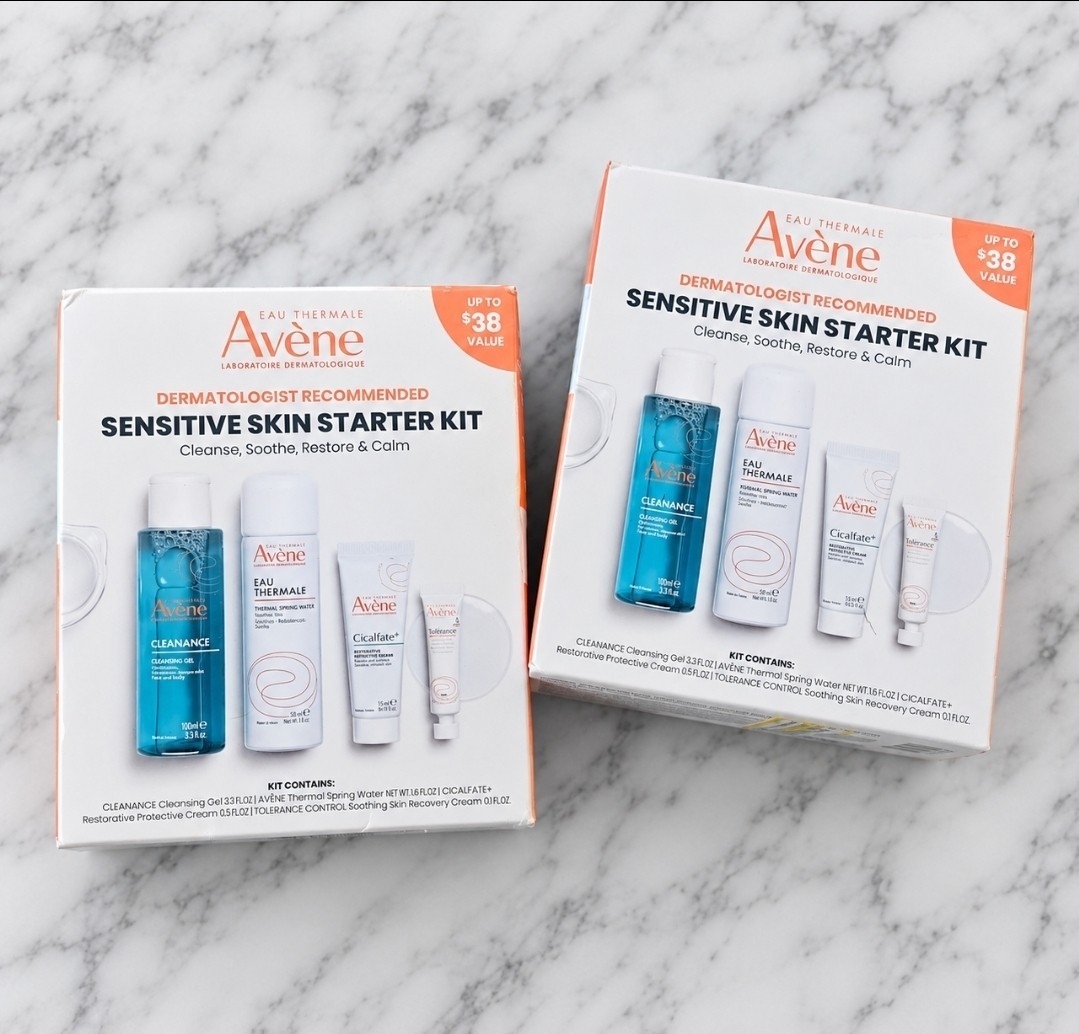 2 x Avene Sensitive Skin Starter Care Kits 4 Pc Each Kit NIB EXP 02/2027