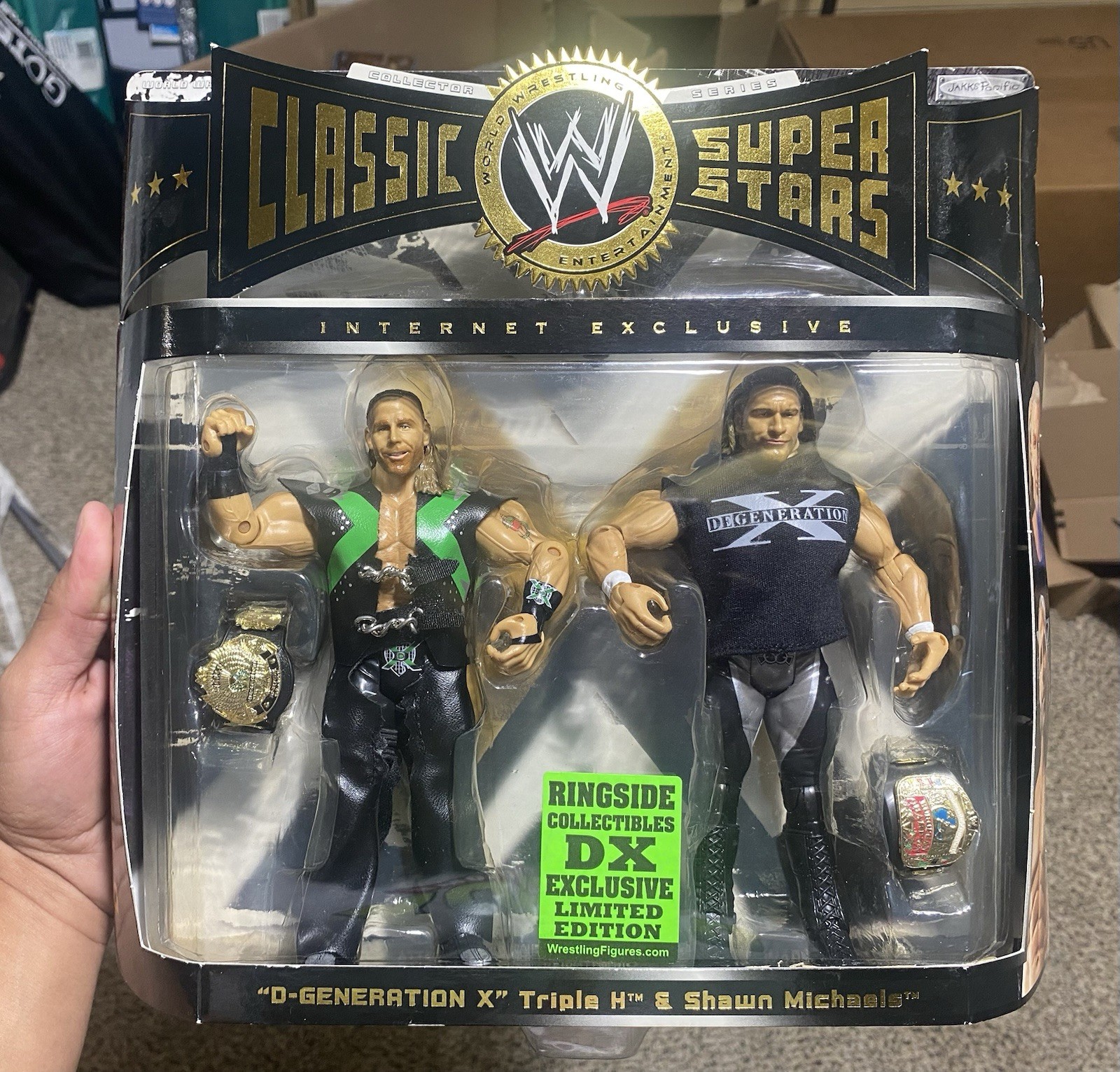 WWF classic Superstars ringside Exclusive Dx 2pack Shawn Michaels Triple H Desc. WWF classic Superstars ringside Exclusive Dx 2pack Shawn Michaels Triple H Desc.