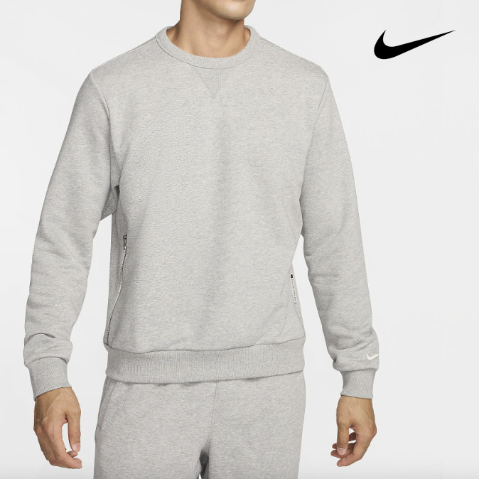 Nike Standard Issue Dri-FIT Basketball Crew-Neck Sweatshirt Grey Mens XL