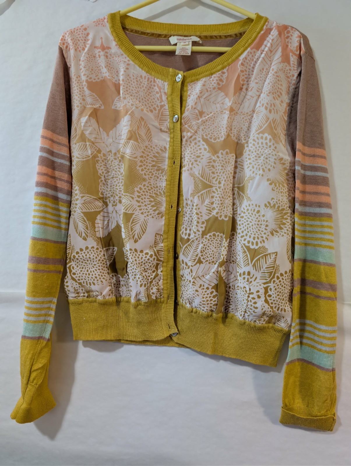 Sundance Yellow Multi Silk Cardigan
