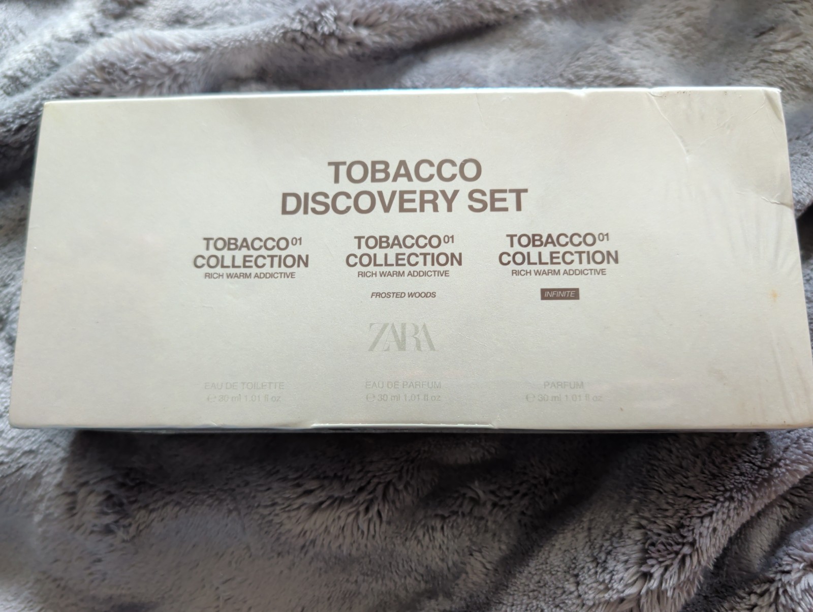 ZARA Tobacco Collection Discovery Set EDP 3x30ml Rich Warm Infinite Frosted Wood