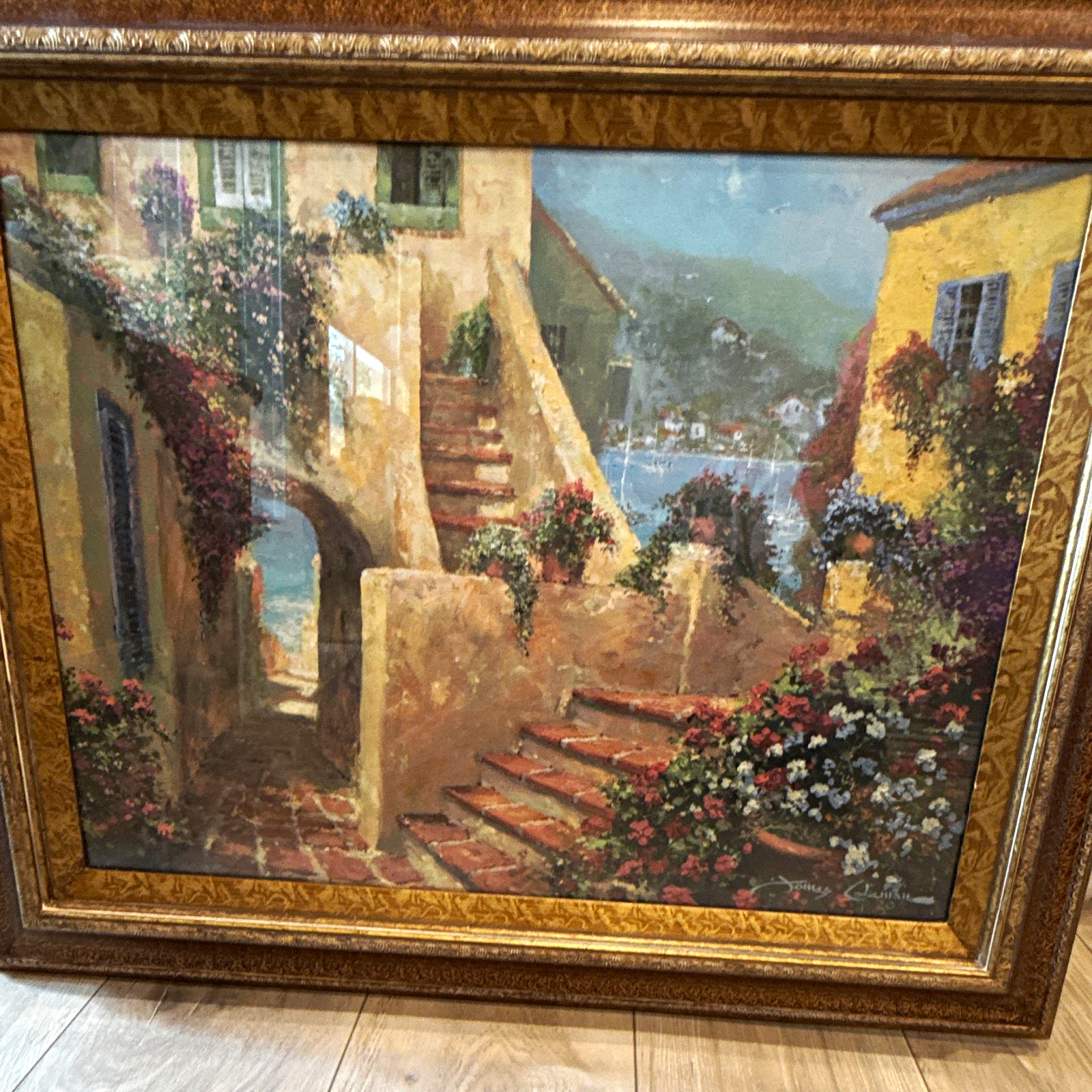 James Coleman Framed Impressionist Landscape/Cityscape Painting, Architecture
