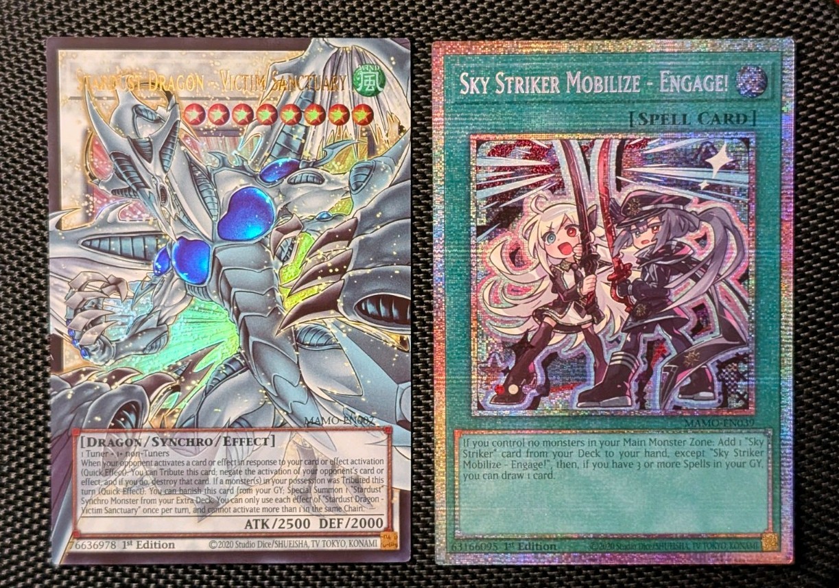 Yugioh Stardust Dragon Victim Sanctuary MAMO-EN007 Overframe SL Sky Striker lot Yugioh Stardust Dragon Victim Sanctuary MAMO-EN007 Overframe SL Sky Striker lot