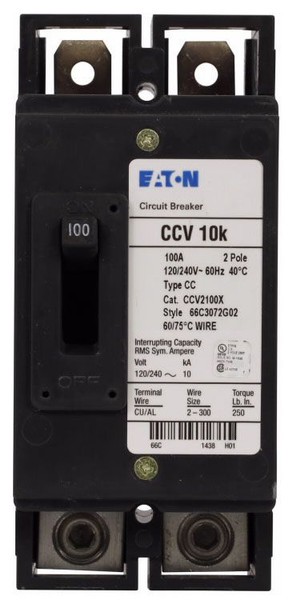 Eaton CCV2125X Molded Case Breakers (MCCBs) 2P 125A 240V