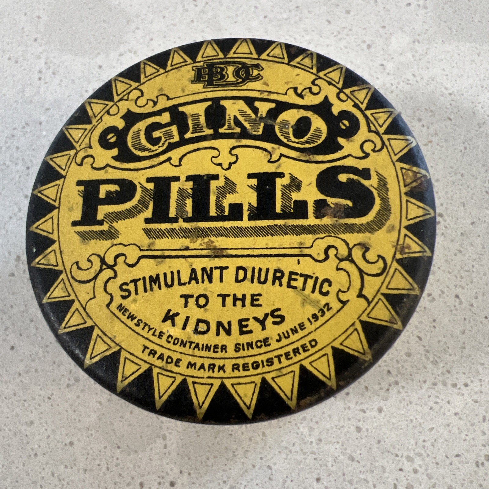 Vintage Empty GINO PILLS Tin Buffalo N. Y. Stimulant Diuretic to the Kidneys