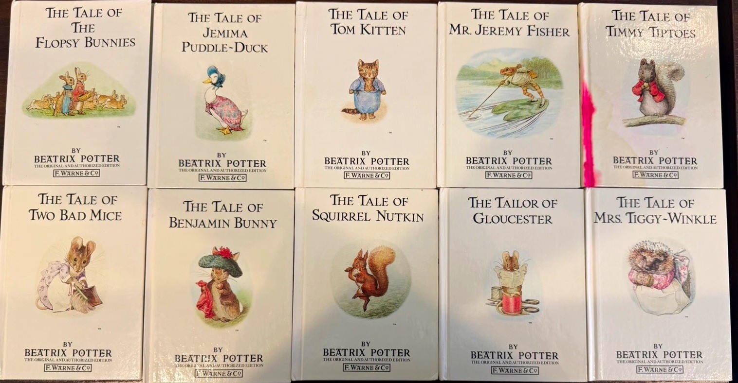 Vintage 1988 Beatrix Potter Hardcover Books Lot of 10 Frederick Warne