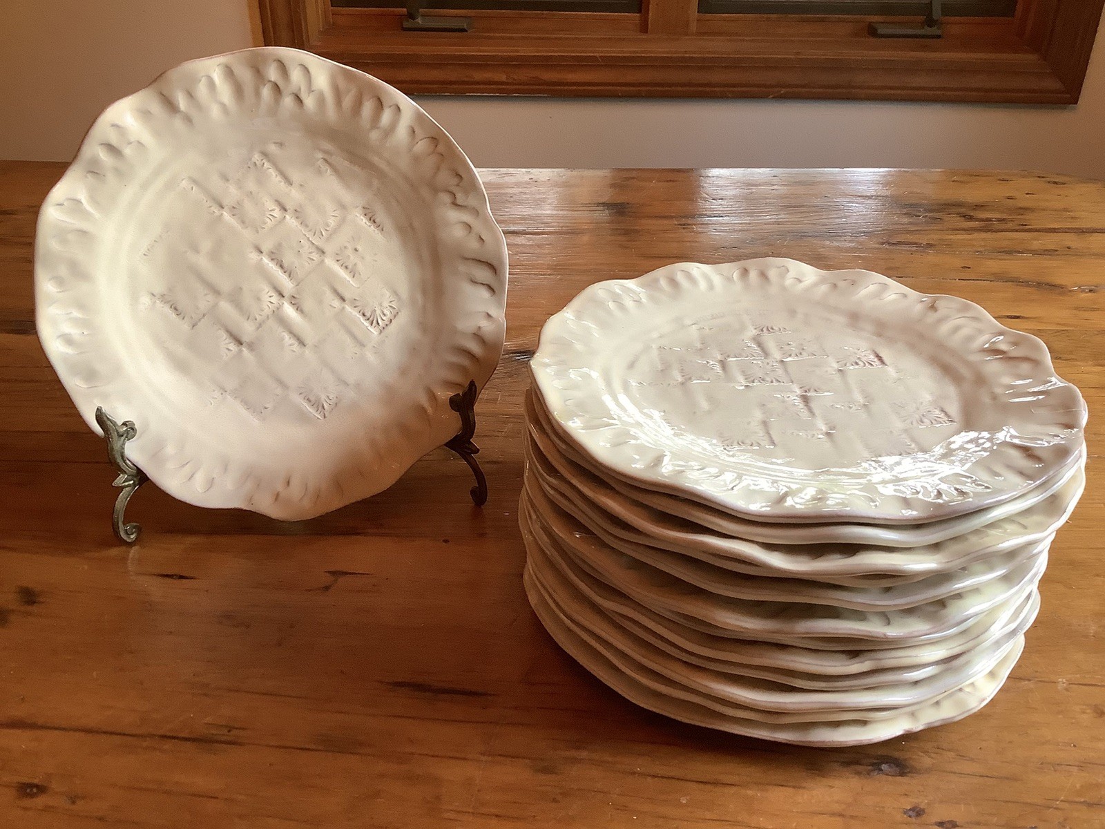 Vietri Salad Plates Bellezza Buttercream Set Of 13 Made In Italy