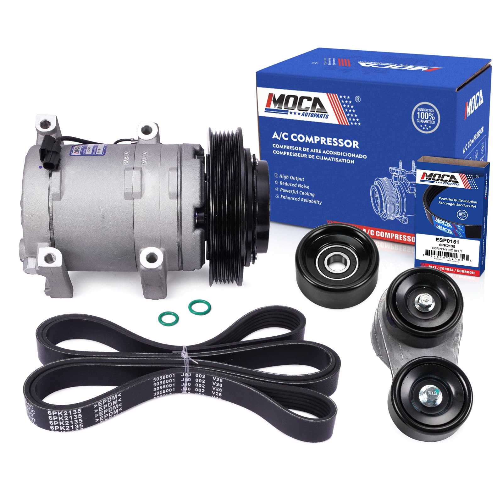 AC Compressor Serpentine Belt Drive Kit for Honda Accord 3 5L 08 10 10SR15C