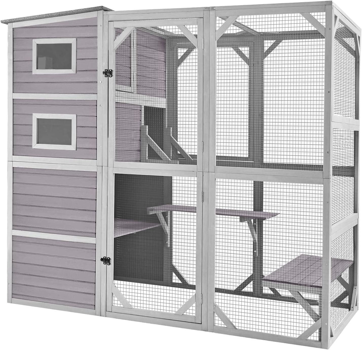 Aivituvin Large Cat Catio 4 Tiers Enclosures House with Roof Weatherproof Aivituvin Large Cat Catio 4 Tiers Enclosures House with Roof Weatherproof