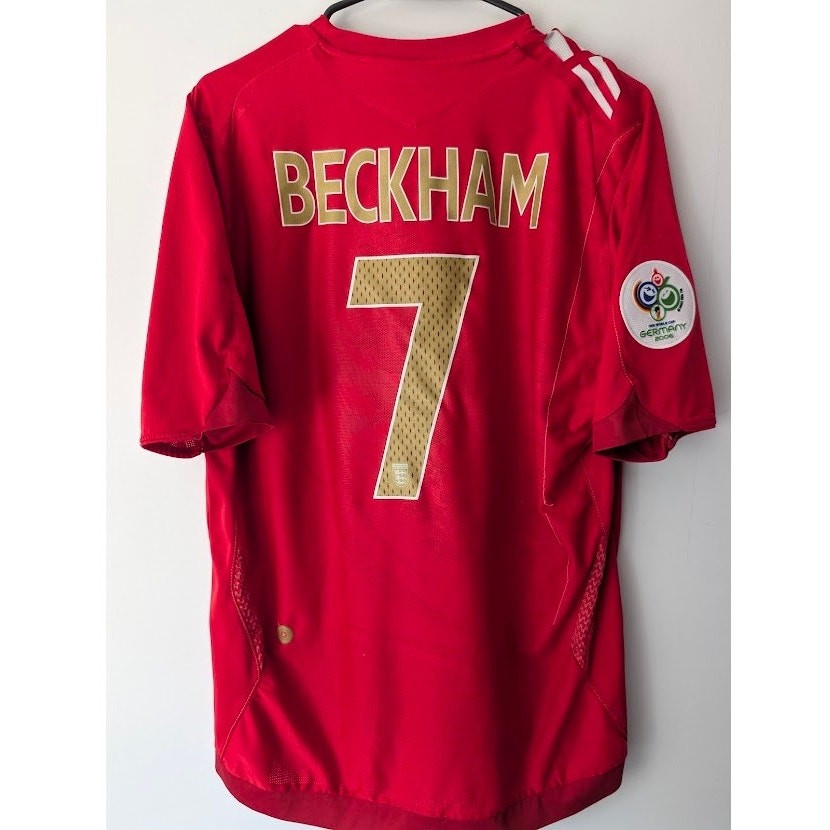 England 2006 Away Beckham 7 Jersey L Umbro World Cup Fully Patched Rare