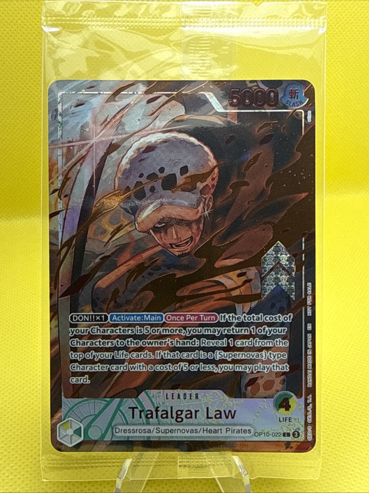 SEALED 2026 One Piece Trafalgar Law OP10-022 Flame Flame Fruit Coliseum Card