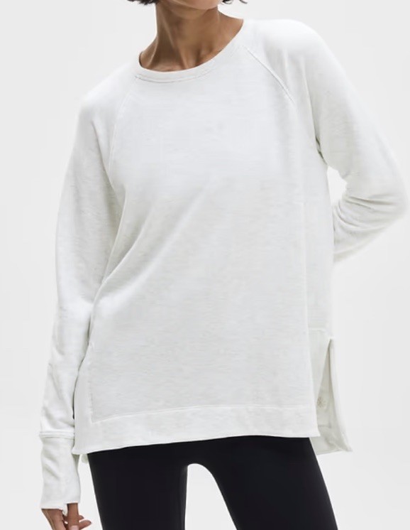 ATHLETA Tops Coaster Luxe Recover Pullover Sweatshirt Size L Fog Gray Heather