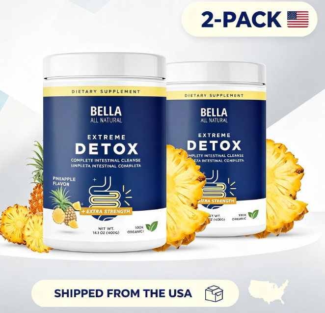 2pc NEW Bella All Natural Extreme Detox Powder (Pineapple)*