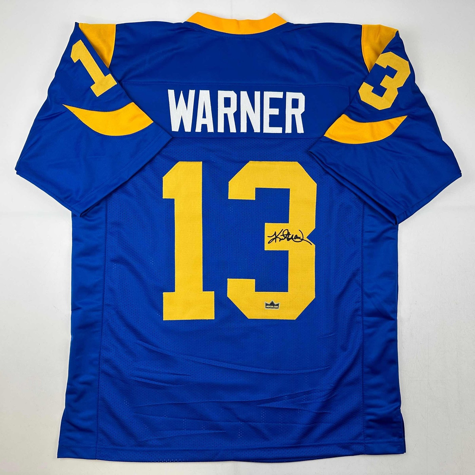 Facsimile Autographed Kurt Warner St. Louis Royal Blue Retro Jersey XL Facsimile Autographed Kurt Warner St. Louis Royal Blue Retro Jersey XL