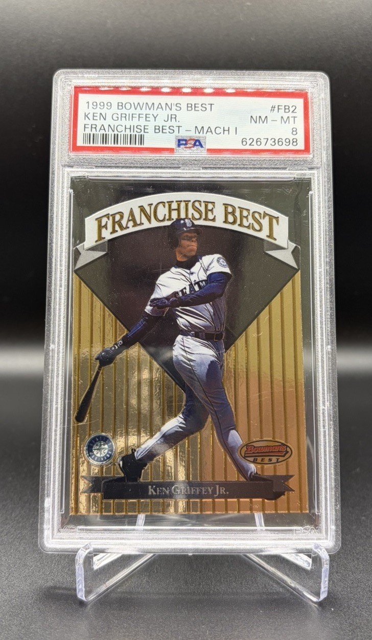Ken Griffey Jr 1999 Bowman's Best Franchise Best Mach I /3000 FB2 PSA 8 Ken Griffey Jr 1999 Bowman's Best Franchise Best Mach I /3000 FB2 PSA 8
