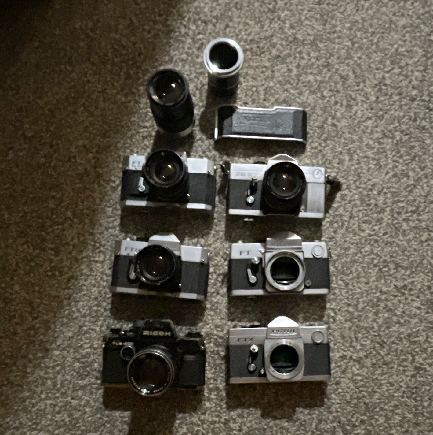 Vintage SLR cameras and other items