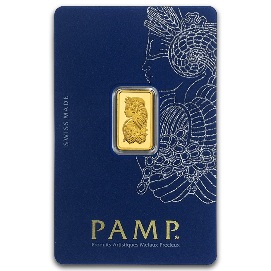 2.5 gram Gold PAMP Lady Fortuna VERISCAN™ Bar (In Assay).9999 Fine