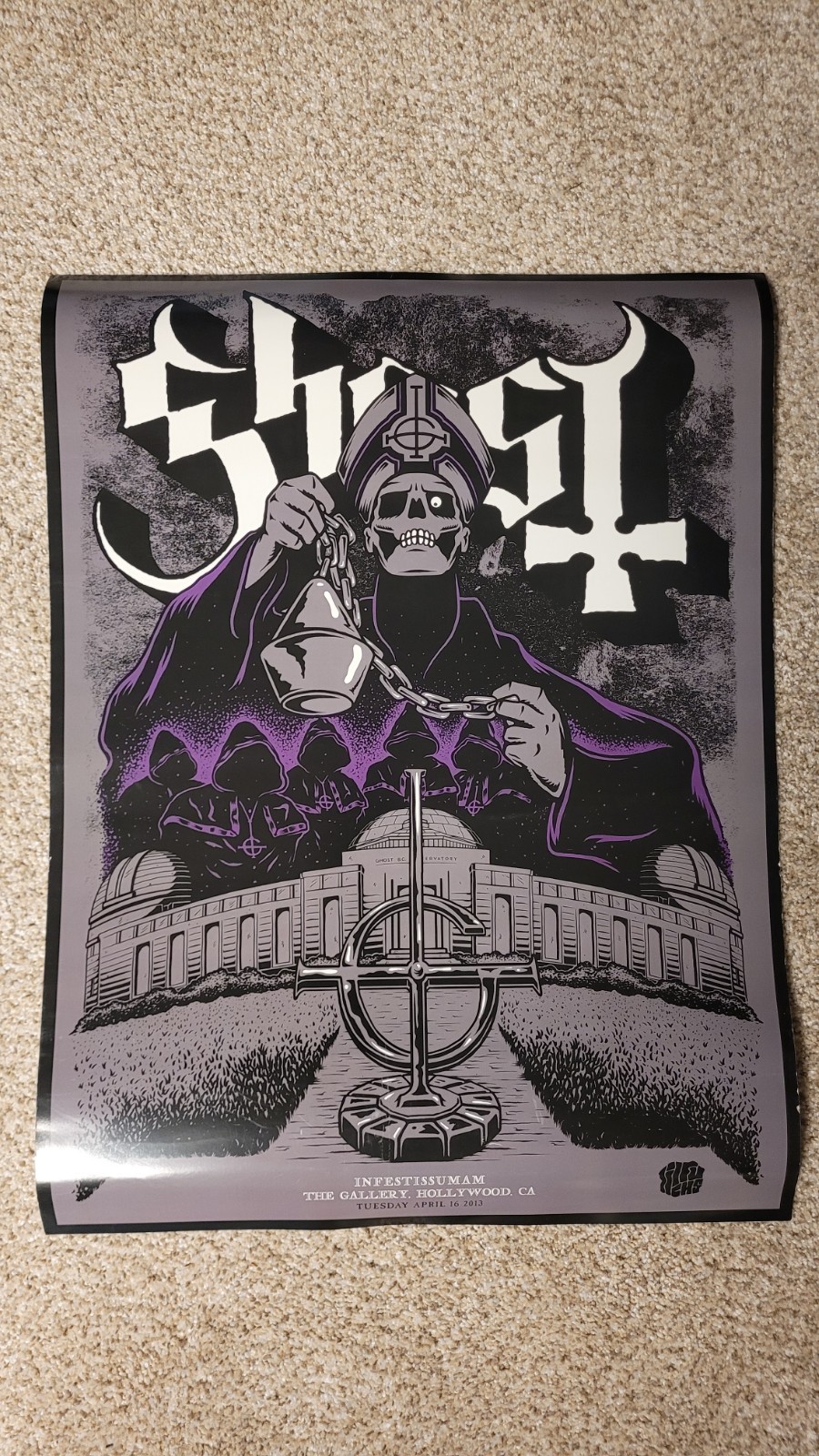 RARE ORIGINAL GHOST B.C. POSTER 2013 INFESTISSUMAM LOS ANGELES THE GALLERY