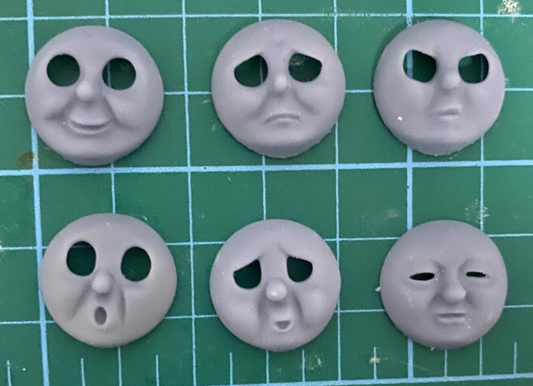 Custom HO/OO Bachmann Percy Set of Six Magnetic Faces (READ DESCRIPTION)