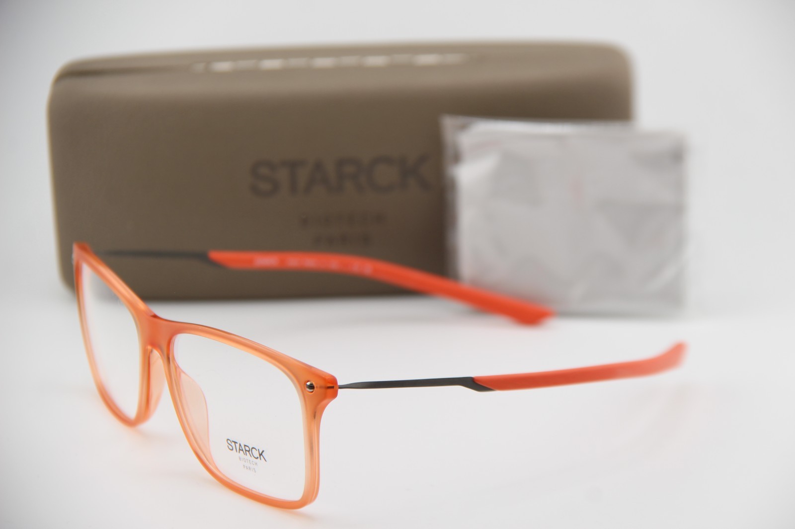NEW STARCK PARIS SH 3062M 0002 ORANGE GRAY AUTHENTIC FRAMES EYEGLASSES 56-15