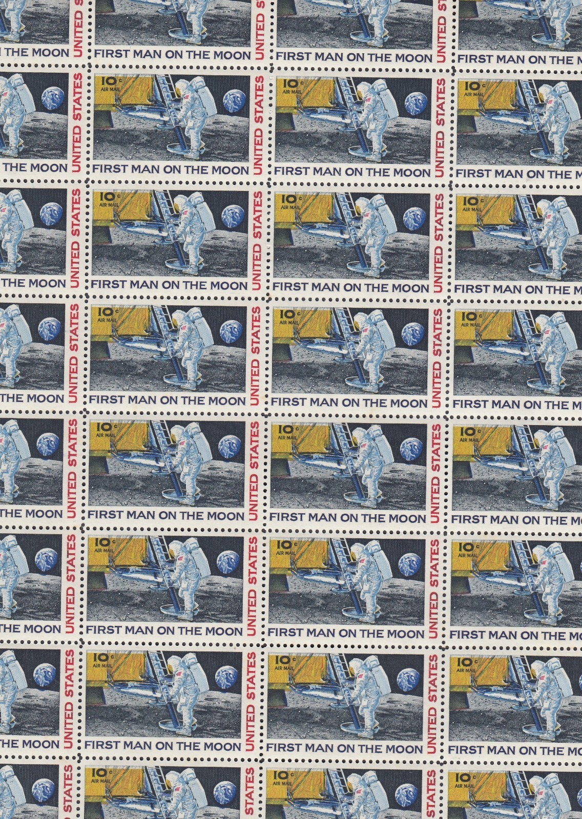 First Moon Landing Mint Sheet of 32 Stamps, Scott #C76, MNH Nice First Moon Landing Mint Sheet of 32 Stamps, Scott #C76, MNH Nice