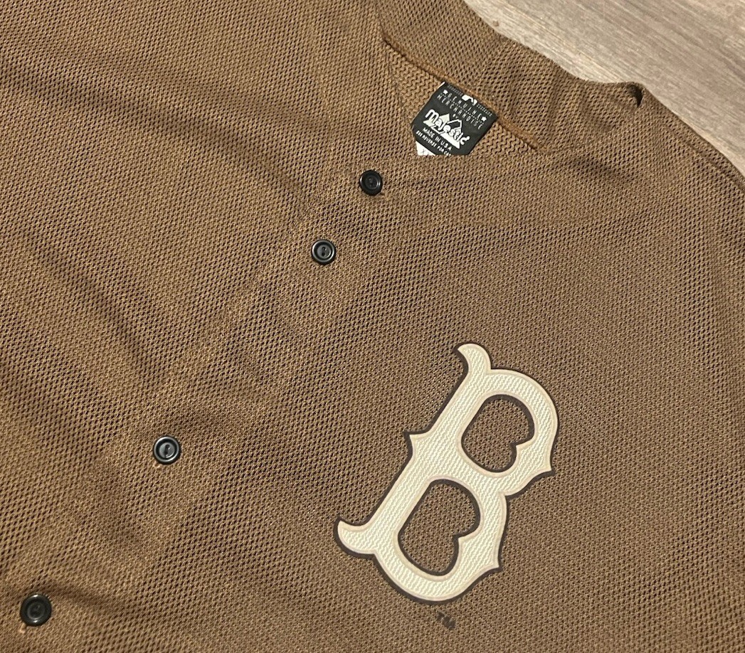 Vtg Boston Red Sox Jersey Men 2XL Brown Mesh Stitched Majestic READ Vtg Boston Red Sox Jersey Men 2XL Brown Mesh Stitched Majestic READ