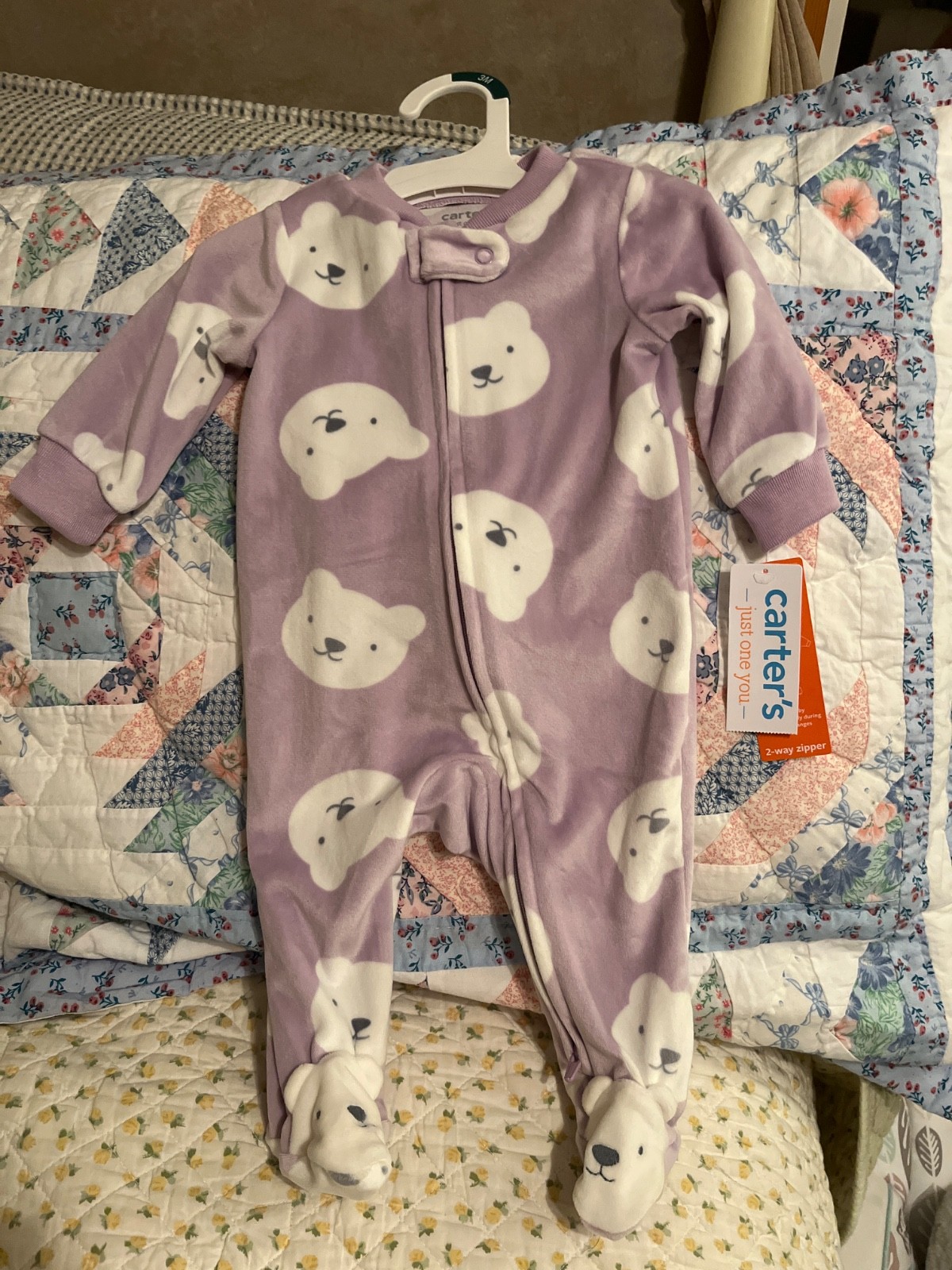 Carter\'s NWT 3M baby girl sleep or play 2-way zipper