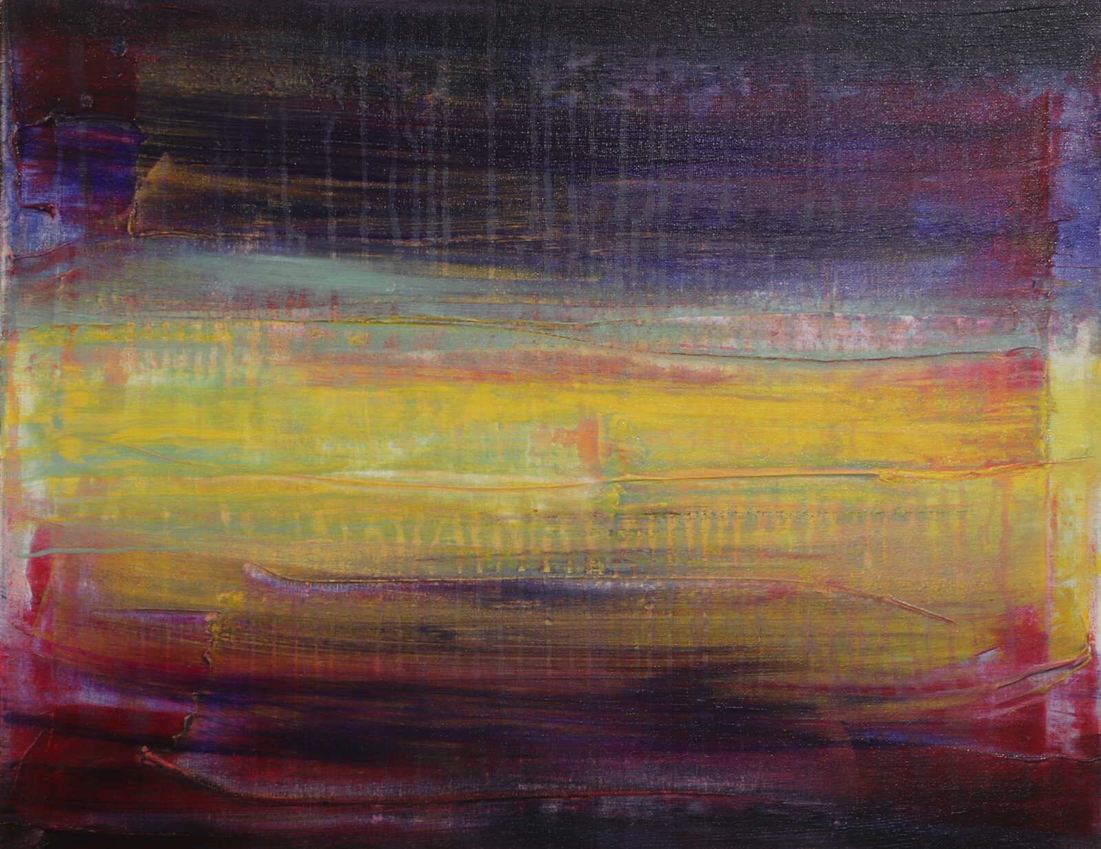 ShawNshawN Original painting - 16x20 abstract drip purple yellow art