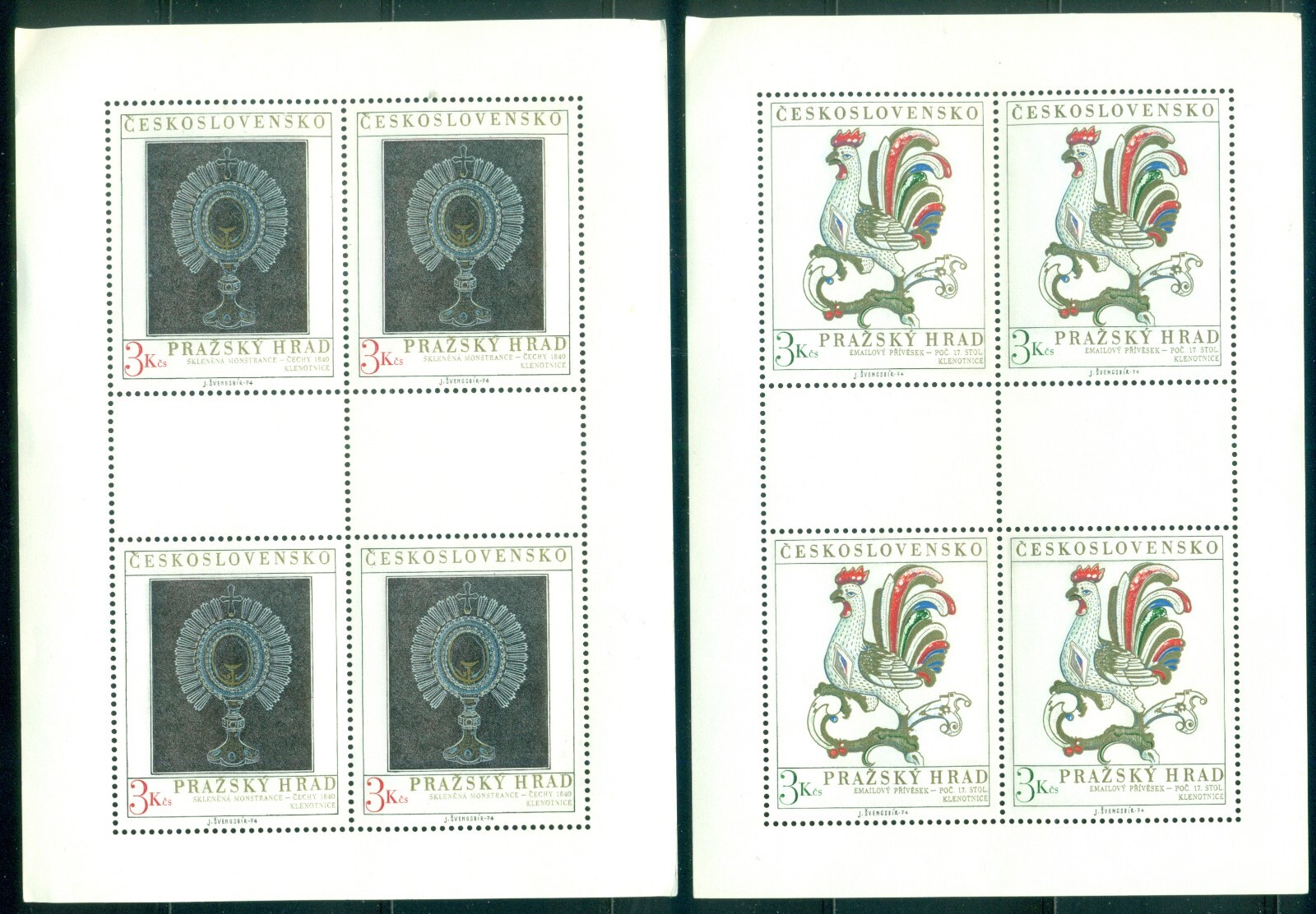 CZECHOSLOVAKIA SCOTT #'s 1937-1938 SHEETS OF 4 SET, MINT, OG, NH, GREAT PRICE