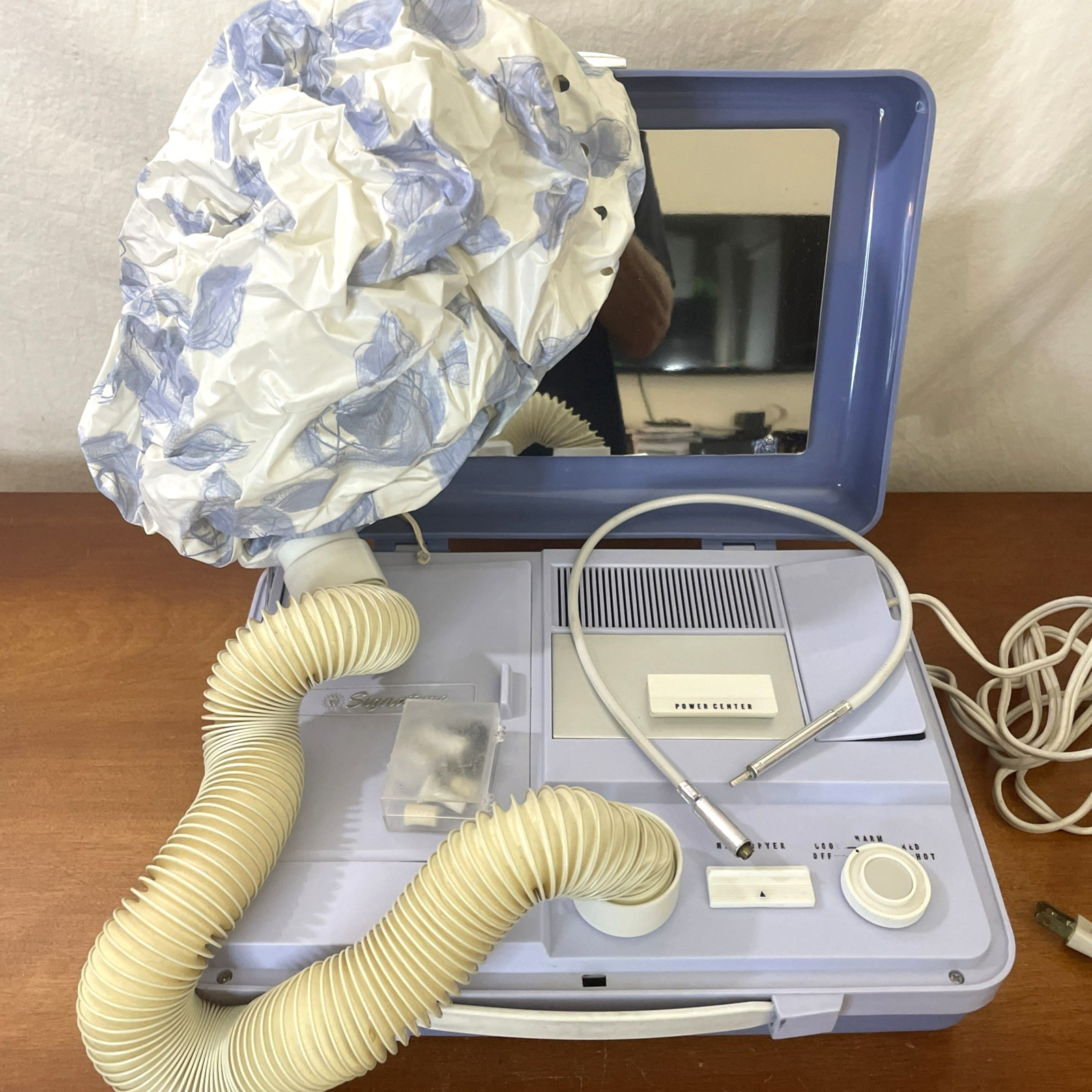 VTG Montgomery Ward Working Portable Hair Dryer Manicure Station w/mirror Japan VTG Montgomery Ward Working Portable Hair Dryer Manicure Station w/mirror Japan