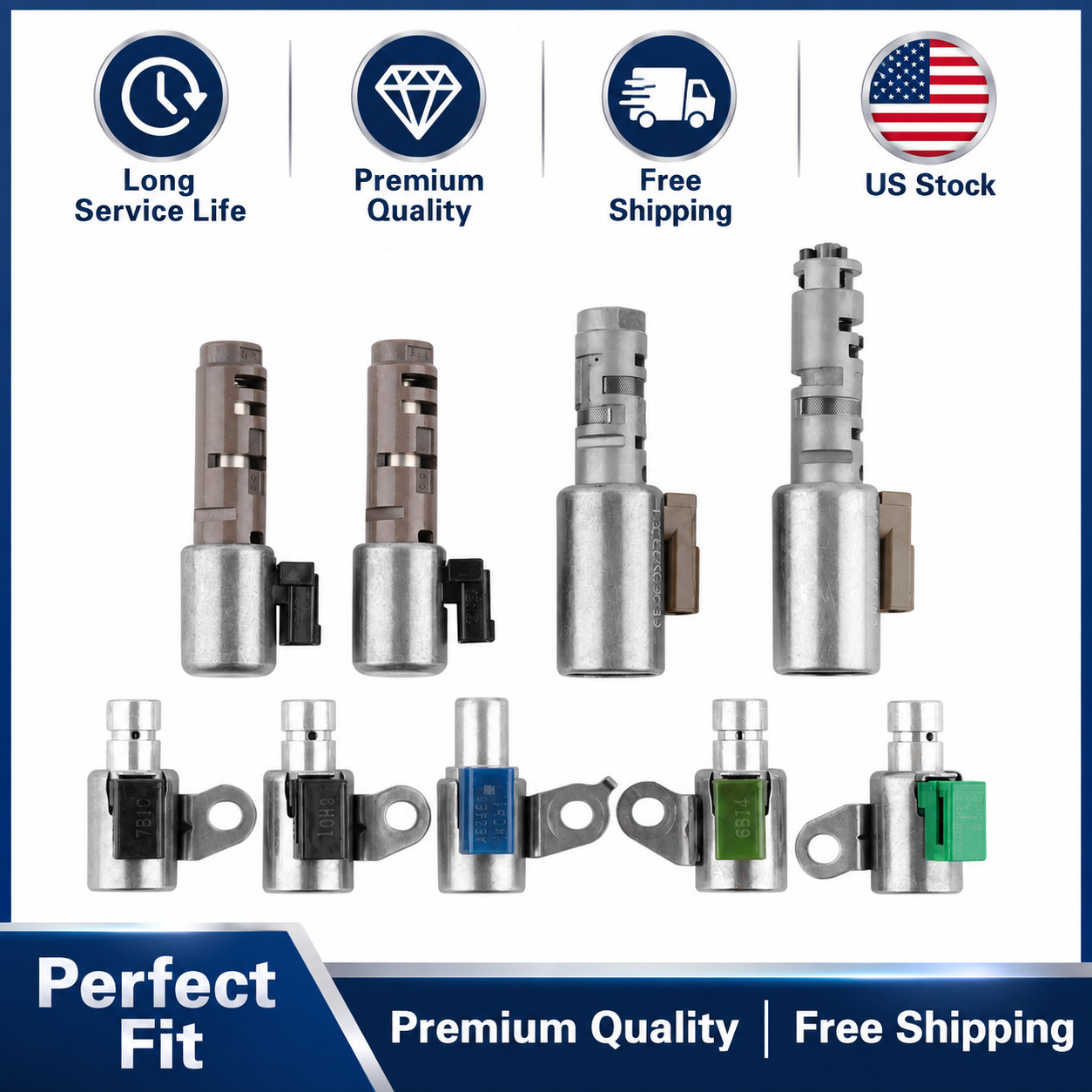 9PCS Transmission Solenoid Kit A760 A761E A960E AB60E AB60F For Toyota Lexus
