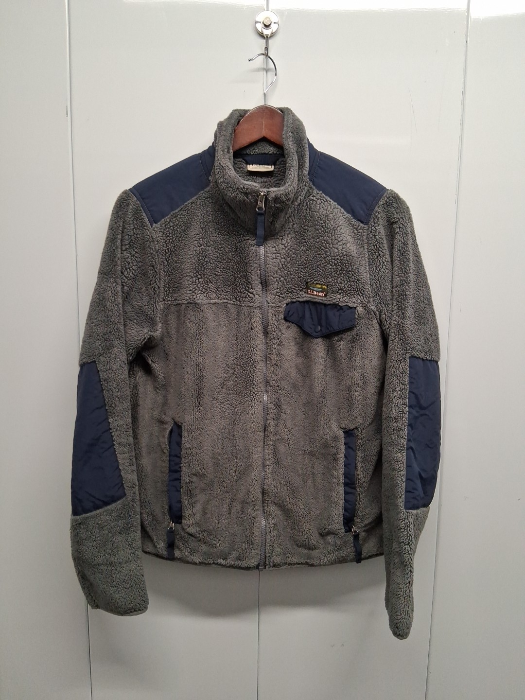 L.L. Bean Hi Pile Fleece Jacket Gray Womens Small Sherpa Zip Warm Cozy Outerwear