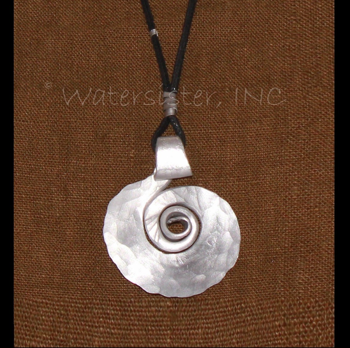 ANTIJOYAS Handmade ART-2-WEAR Hammered Aluminum TCHAI NECKLACE 3D Swirl  SEC38
