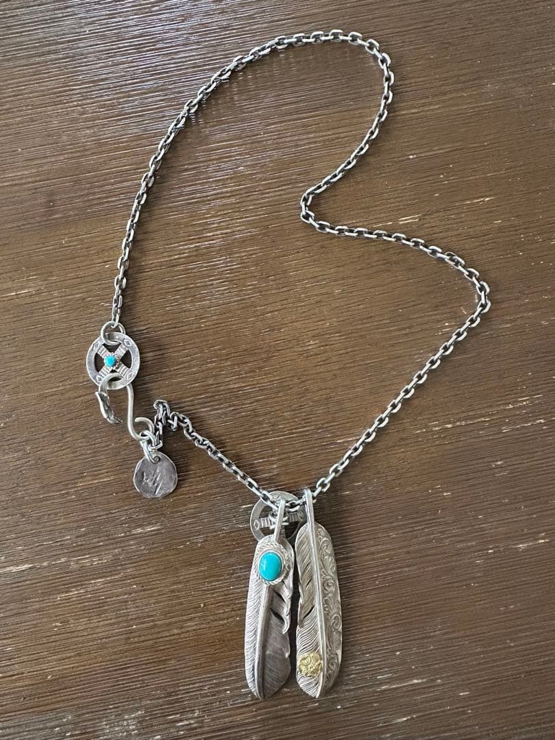 Goro's Men Accessory Shun.Silversmith Full Custom Feather Necklace VHTF Designer
