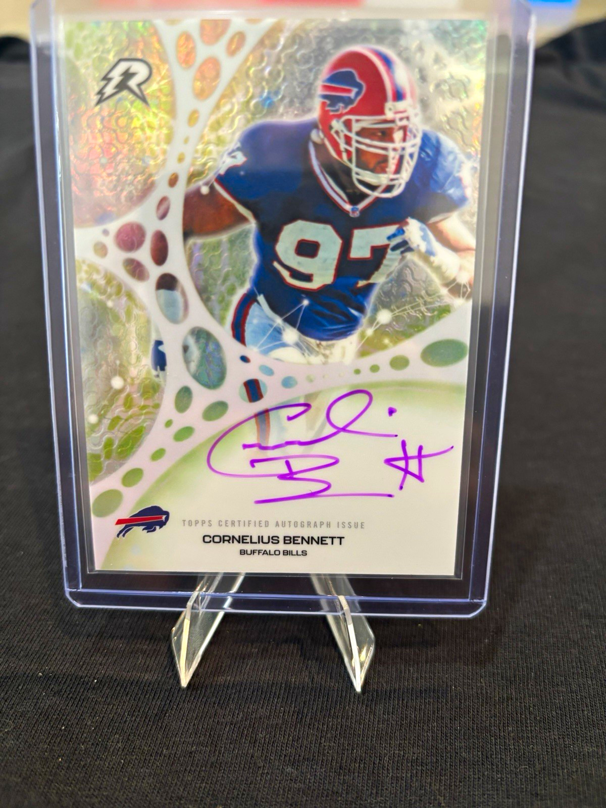 Topps 2025 Resurgence Molecular Marks MM-CB Cornelius Bennett Bills Auto Card Topps 2025 Resurgence Molecular Marks MM-CB Cornelius Bennett Bills Auto Card