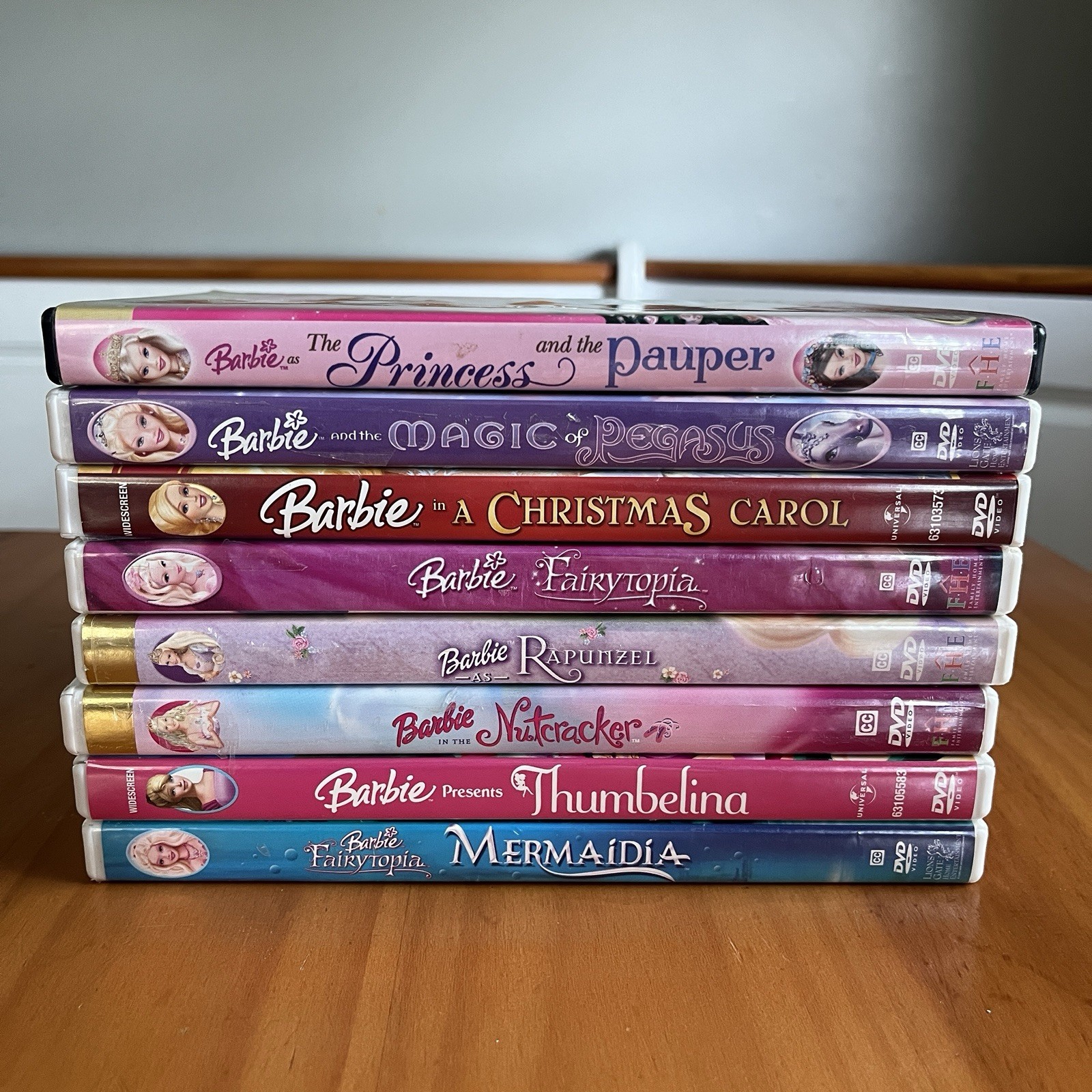 Barbie Classic Movie DVD Lot of 8 Fairytopia Rapunzel Mermaidia Princess Pauper