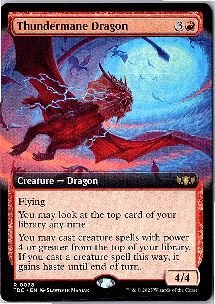 Thundermane Dragon (Extended Art) Commander: Tarkir: Dragonstorm 78 Near Mint Thundermane Dragon (Extended Art) Commander: Tarkir: Dragonstorm 78 Near Mint