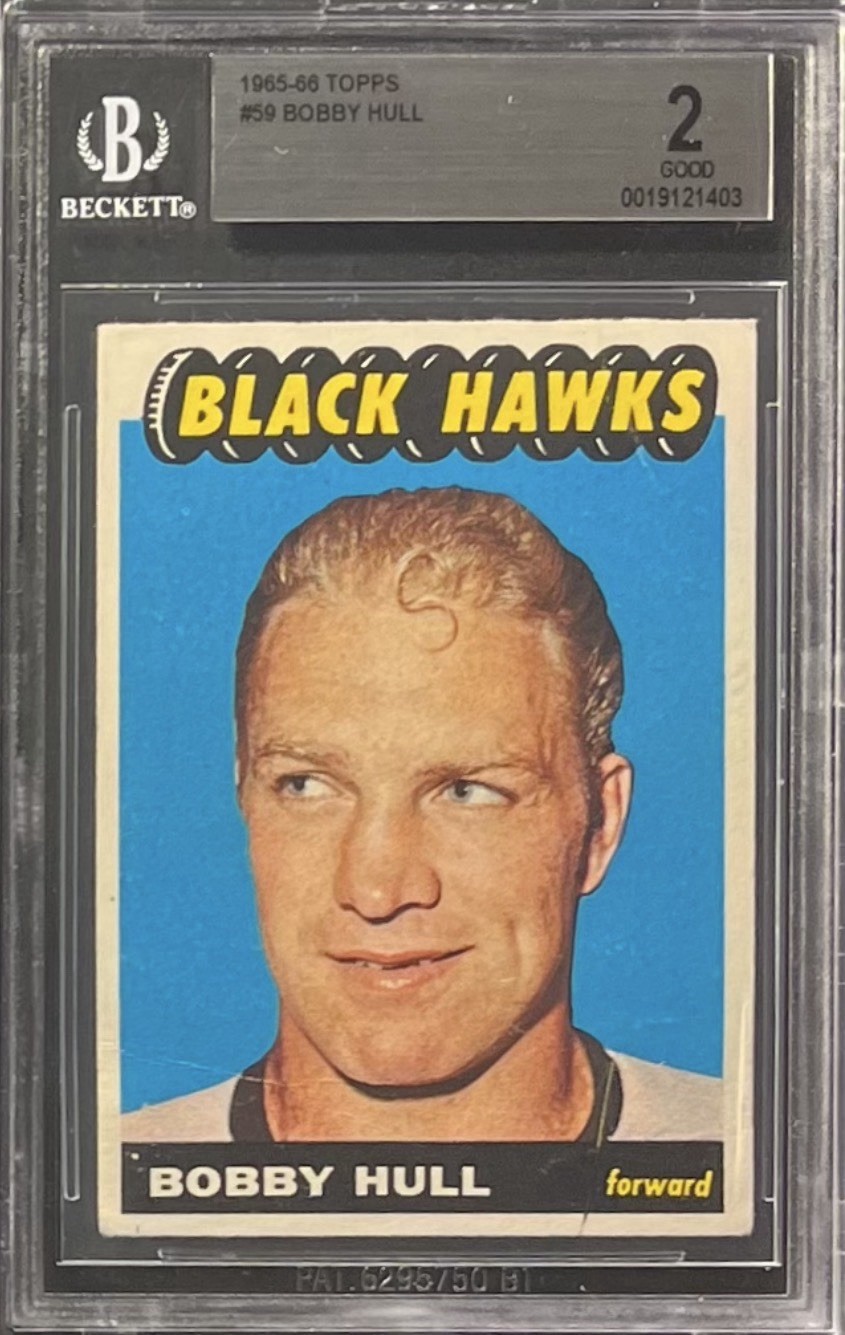 1965/66 Topps #59 Bobby Hull đ¨đĻO-PEE-CHEE đ¨đĻ ~ Beckett 2 (Looks Nicer) 1965/66 Topps #59 Bobby Hull đ¨đĻO-PEE-CHEE đ¨đĻ ~ Beckett 2 (Looks Nicer)