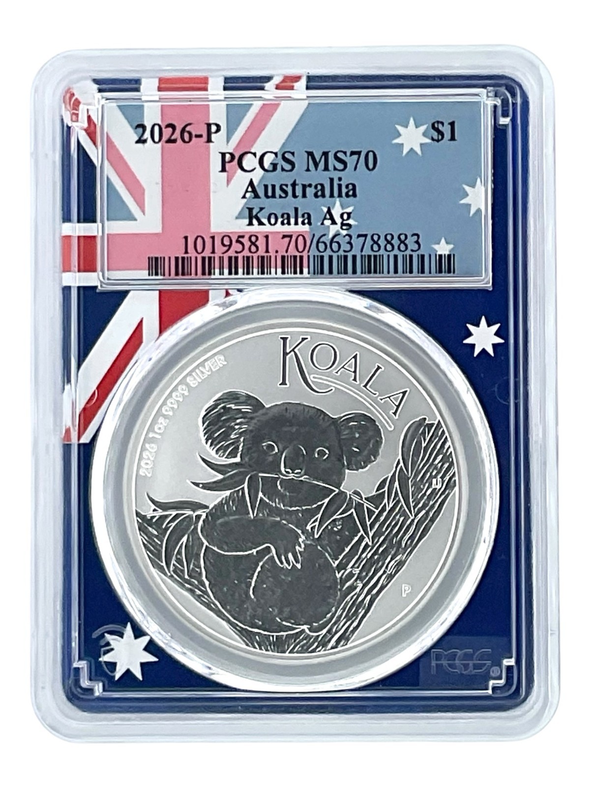 2026 Australia 1oz Silver Koala PCGS MS70 - Flag Frame - POP 100 2026 Australia 1oz Silver Koala PCGS MS70 - Flag Frame - POP 100
