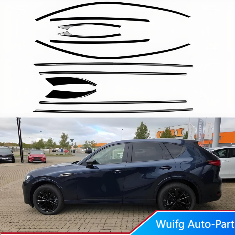 Fit Mazda CX-5 2017- 2025 Gloss Black Car Window Molding Trims Seal Belt Strips