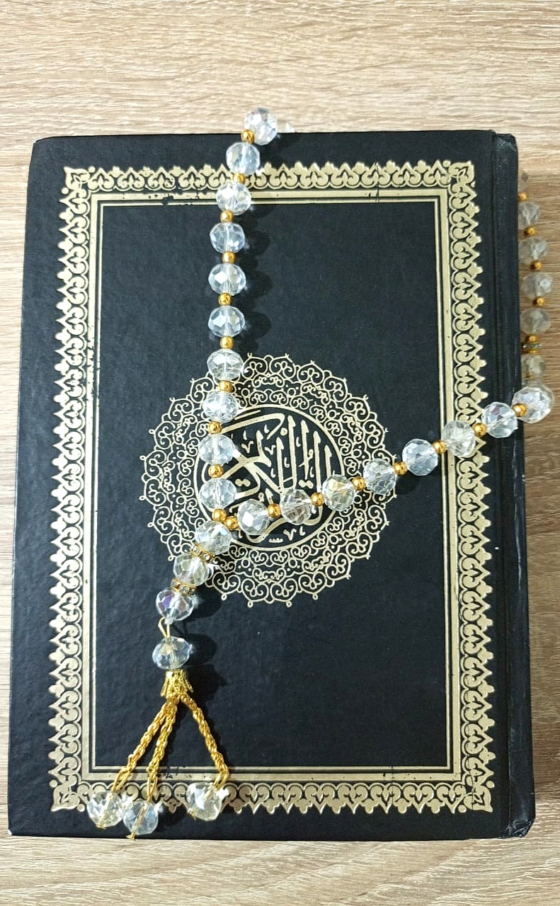 Luxury Crystal Glass Misbaha Tasbeeh Islamic Prayer Beads Sparkle Gold Accent Luxury Crystal Glass Misbaha Tasbeeh Islamic Prayer Beads Sparkle Gold Accent