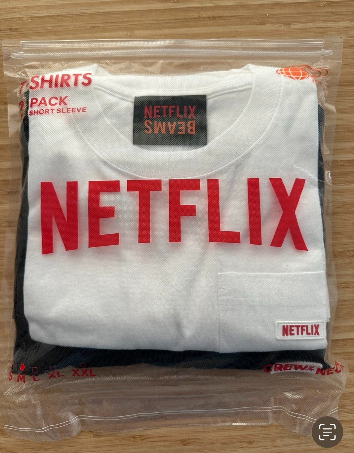 Netflix x Beams Japan Crew Neck T Shirts 2 Pack Black White Medium New