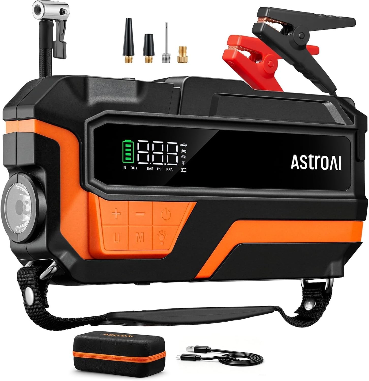 AstroAI M10 6000A Car Jump Starter with Air Compressor, 12V Jump Box