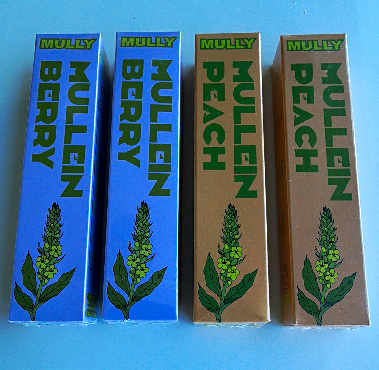 MULLY Nature’s Mullein Aroma Diffuser Berry & Peach Nicotine Free 4 Pack