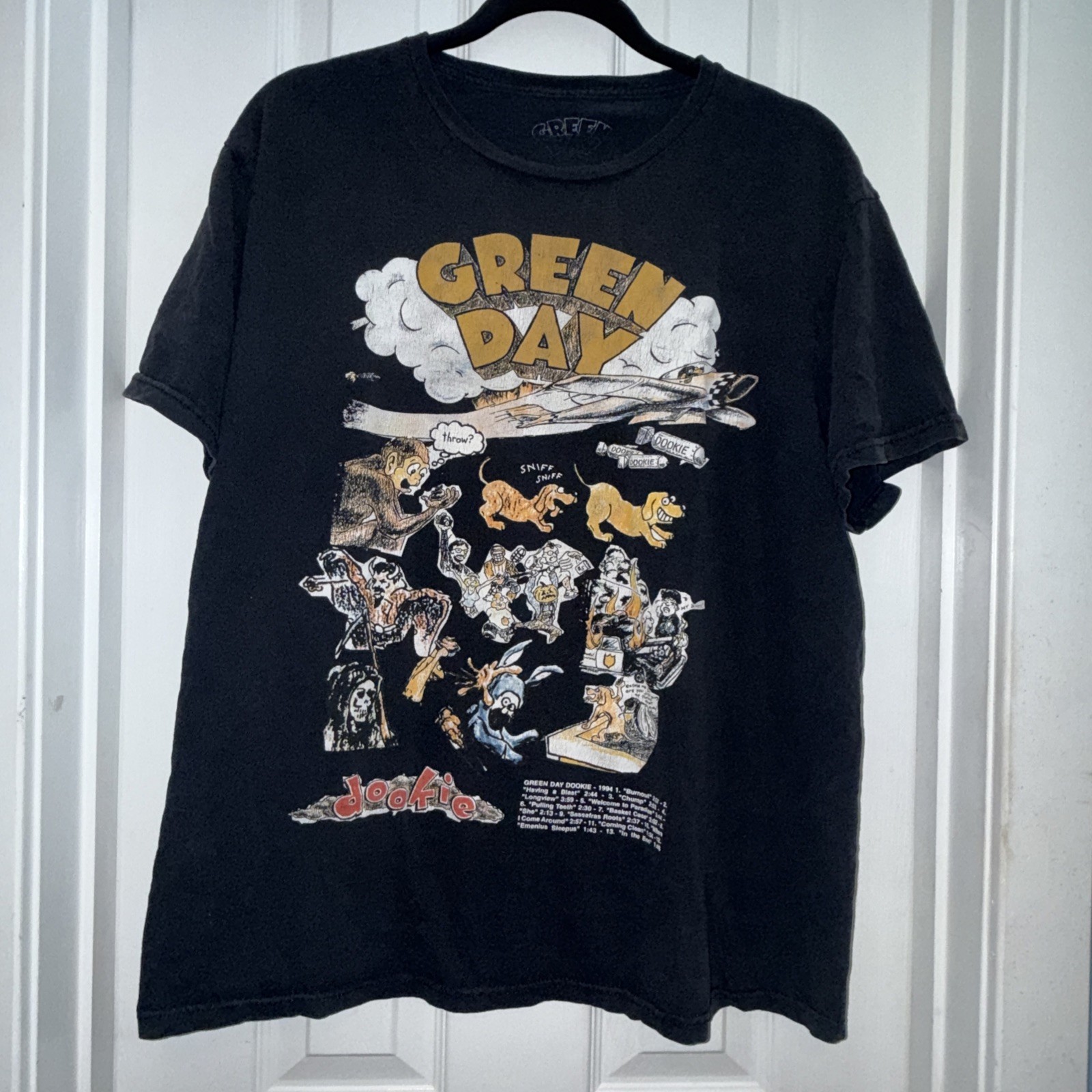 Vintage 1994 Green Day Dookie Tour, XL Black Tee Shirt Vintage 1994 Green Day Dookie Tour, XL Black Tee Shirt