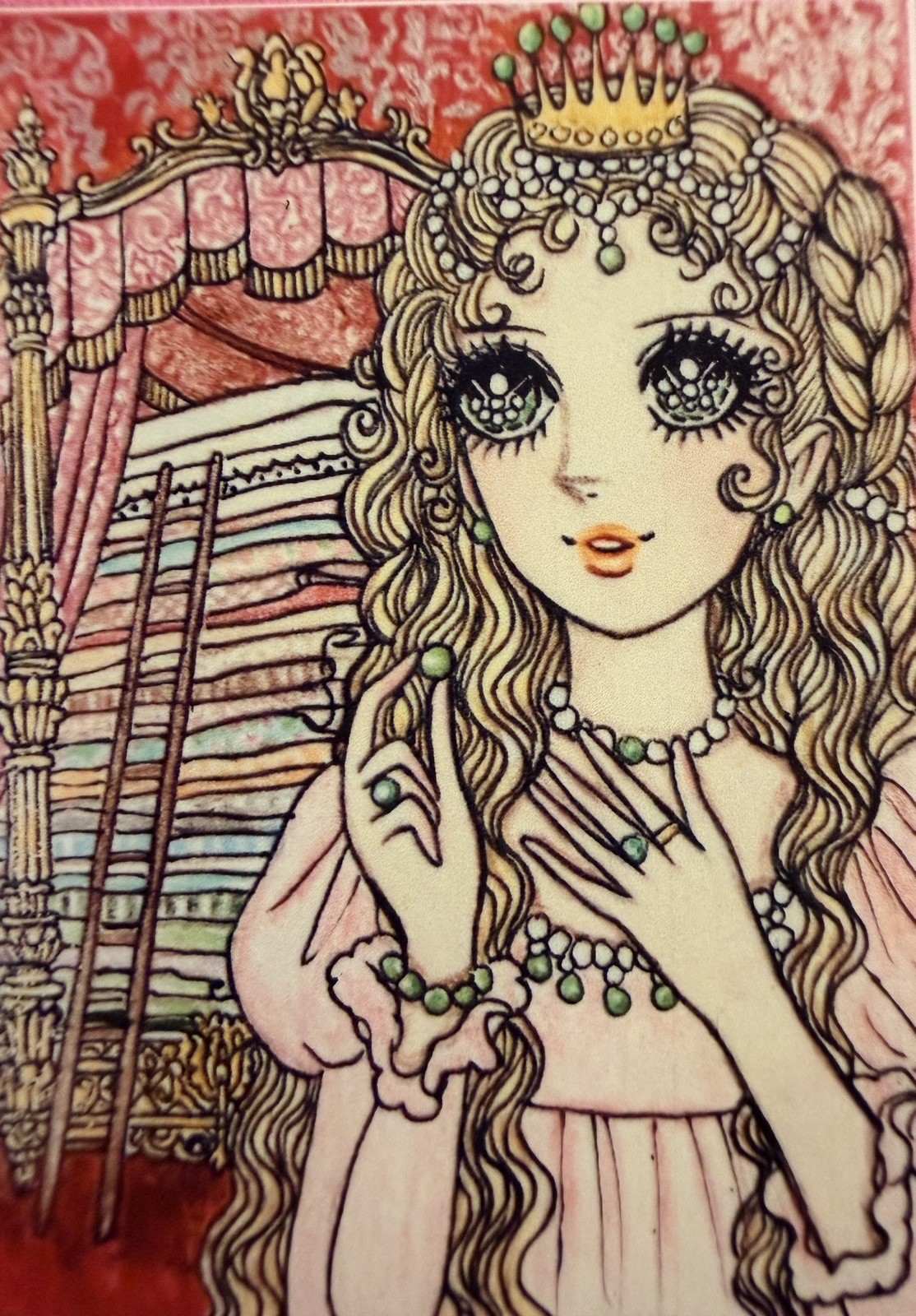 ACEO Photo PRINT Big Starry Eyed the Princess and the Pea Signed 