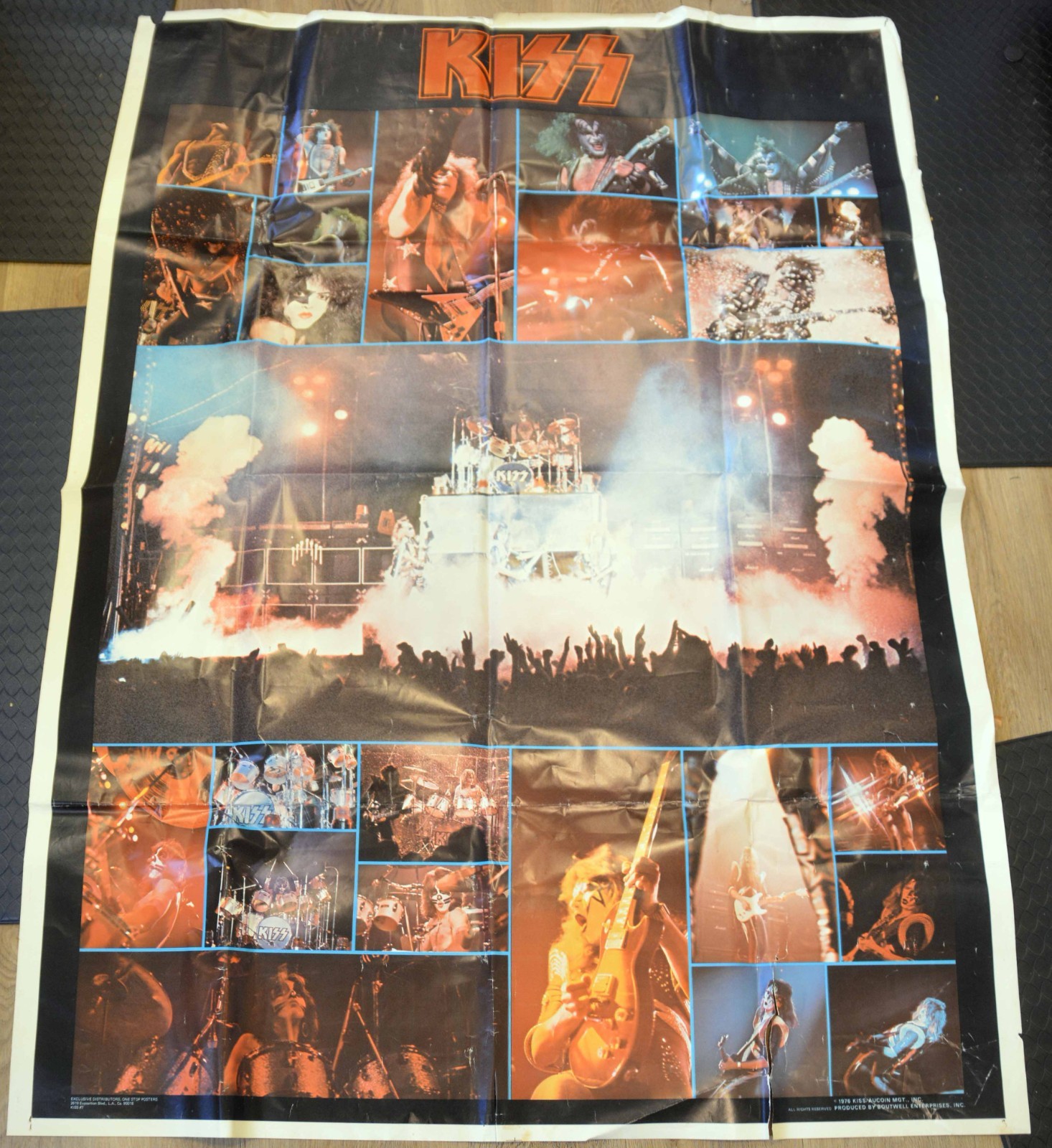 Vintage 1976 KISS Alive Jumbo Subway Poster Boutwell Aucoin 42X58 Inches