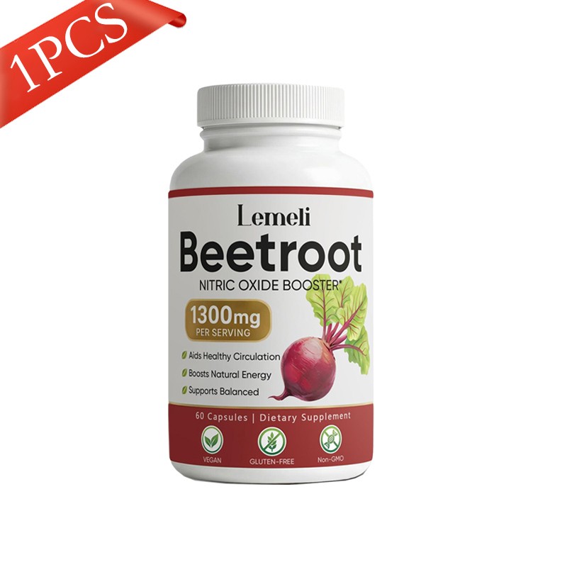 3x Lemeli Beetroot - 1300mg, Lemeli Beet Root Supplement 60 Capsules